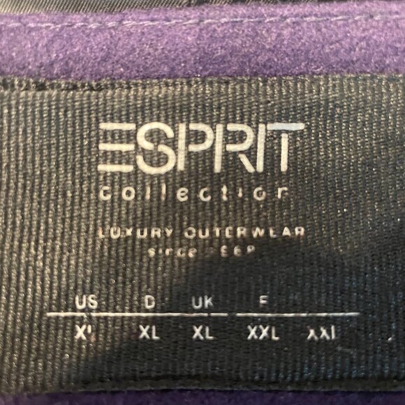 Beautiful Vintage Women's Esprit Hooded Wool Coat - Size L/XL - Picture 6 of 7